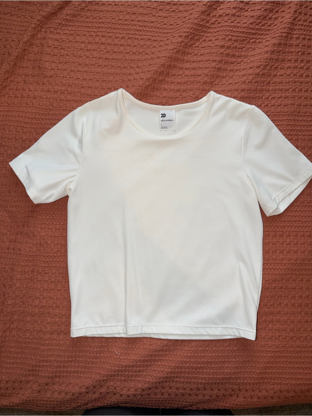 Women's White Crewneck Short Sleeve